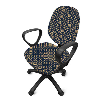 Geometric Floral Print Office Chair Cover