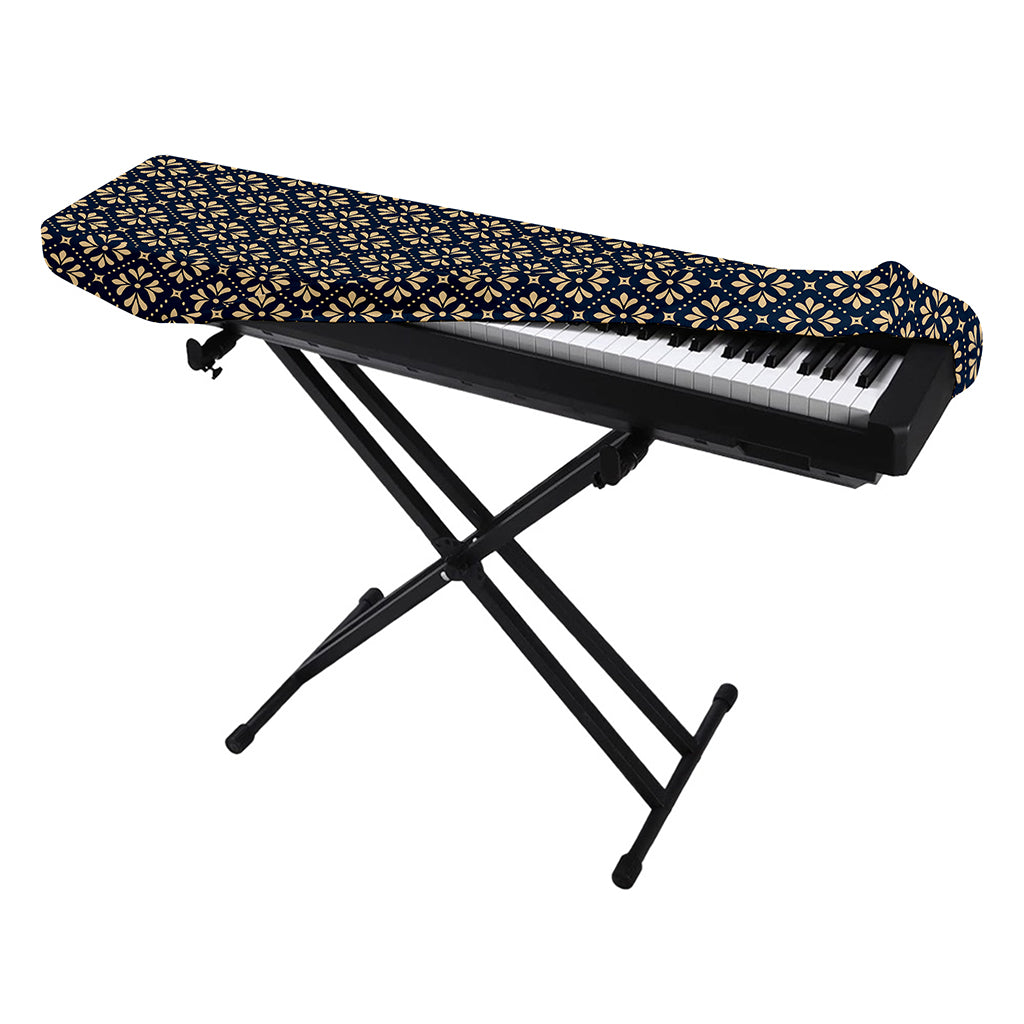 Geometric Floral Print Piano Keyboard Cover