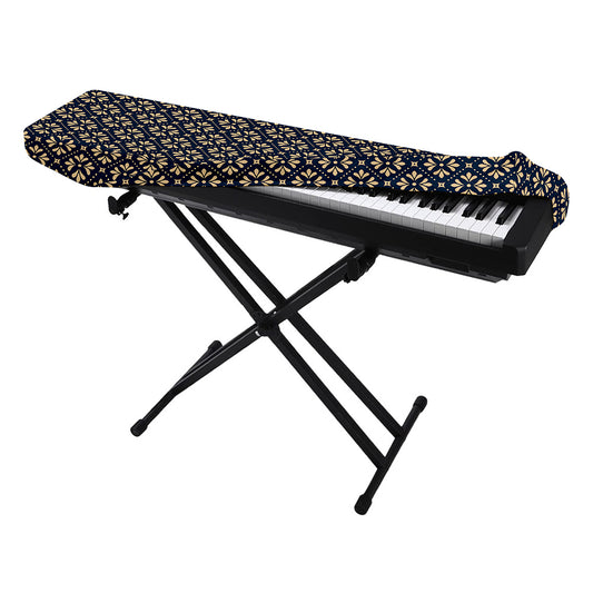 Geometric Floral Print Piano Keyboard Cover