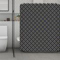 Geometric Floral Print Polyester Shower Curtain