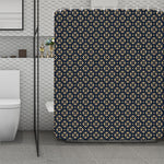 Geometric Floral Print Polyester Shower Curtain
