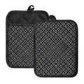 Geometric Floral Print Pot Holders With Pocket