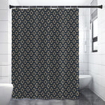 Geometric Floral Print Premium Shower Curtain
