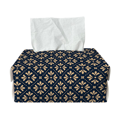 Geometric Floral Print Rectangle Tissue Box Cover