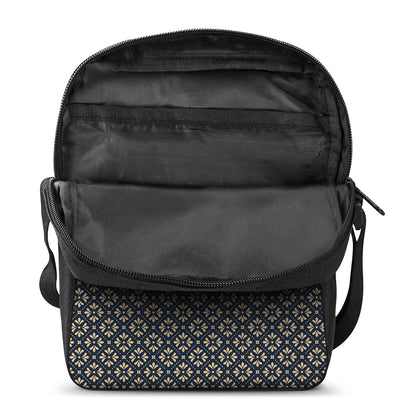 Geometric Floral Print Rectangular Crossbody Bag