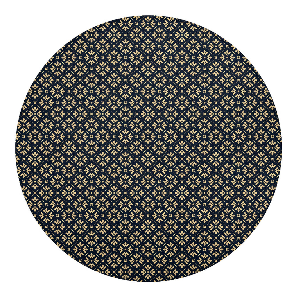 Geometric Floral Print Round Blanket