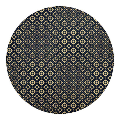 Geometric Floral Print Round Blanket