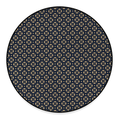 Geometric Floral Print Round Floor Mat