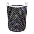 Geometric Floral Print Round Laundry Basket
