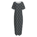 Geometric Floral Print Short Sleeve Long Nightdress