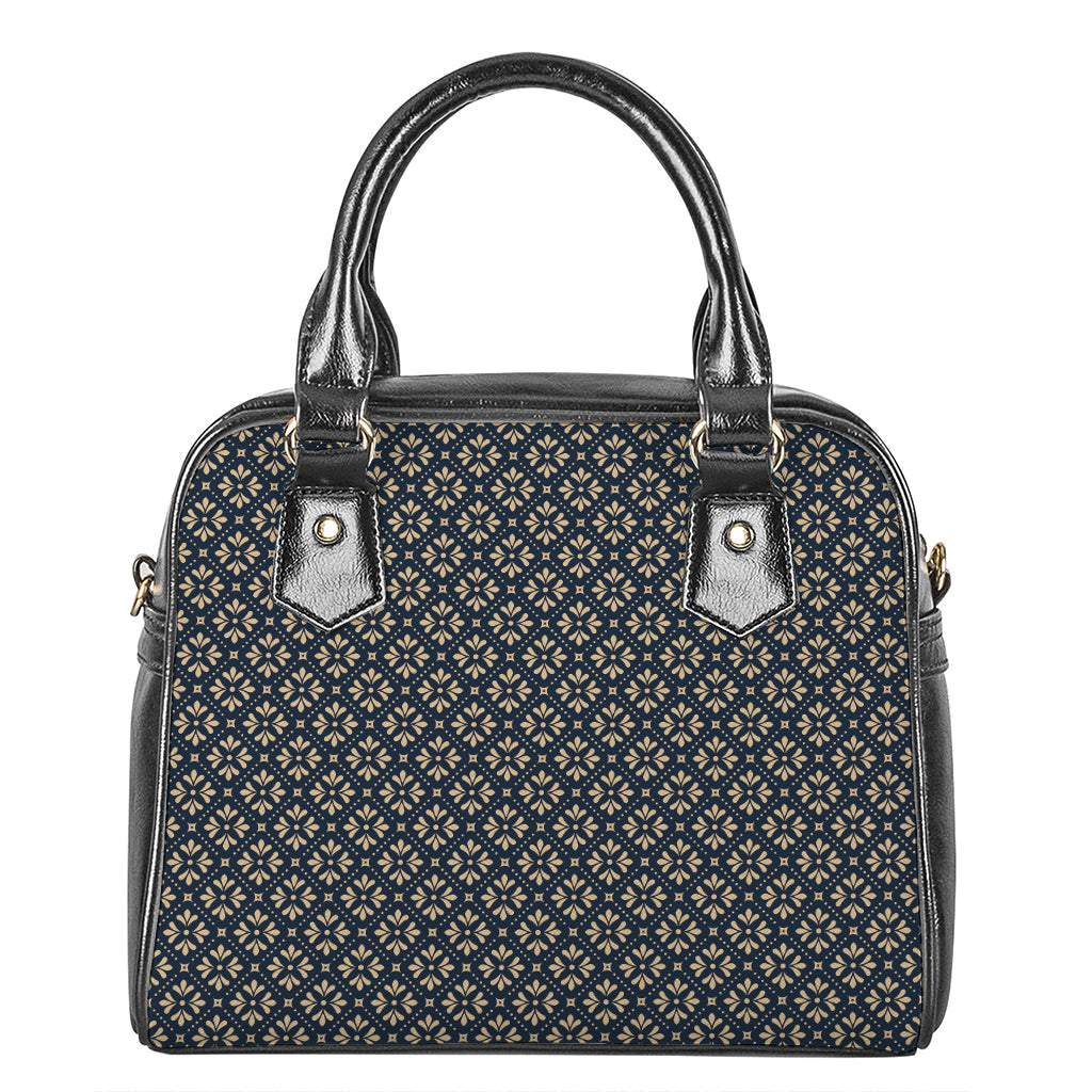 Geometric Floral Print Shoulder Handbag