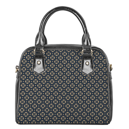 Geometric Floral Print Shoulder Handbag