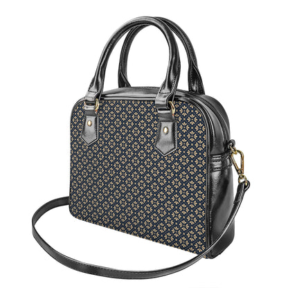 Geometric Floral Print Shoulder Handbag