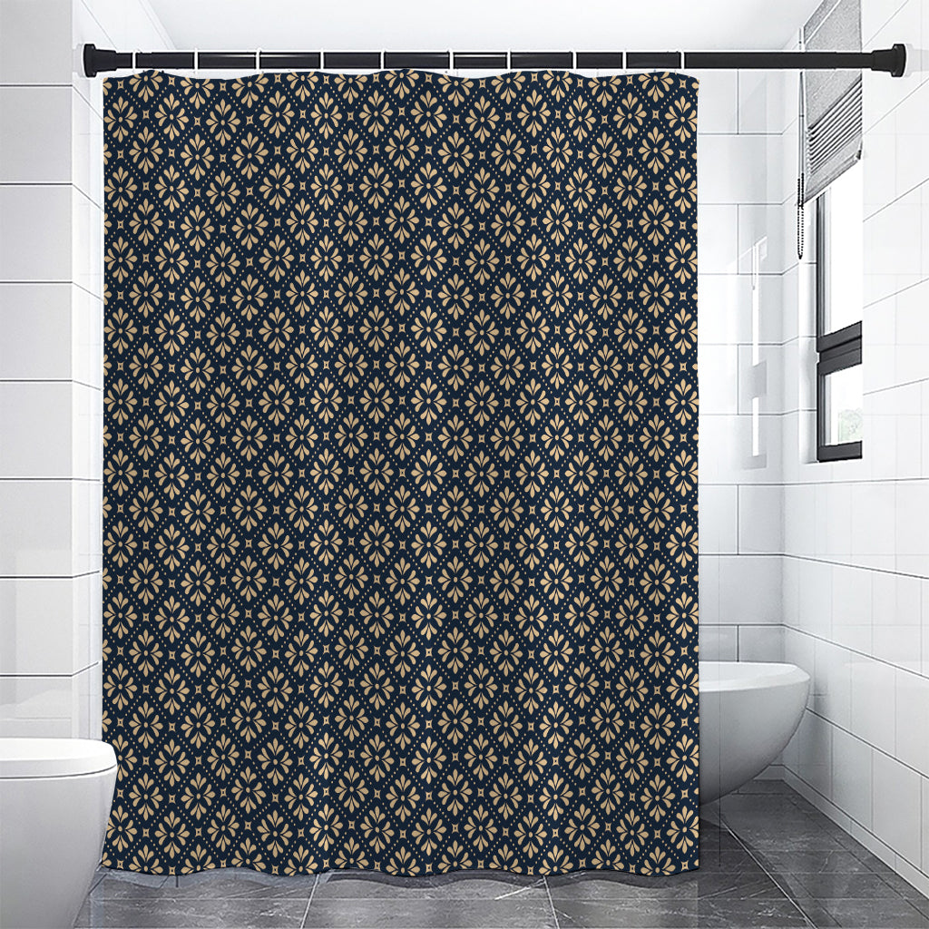 Geometric Floral Print Shower Curtain