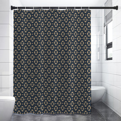 Geometric Floral Print Shower Curtain