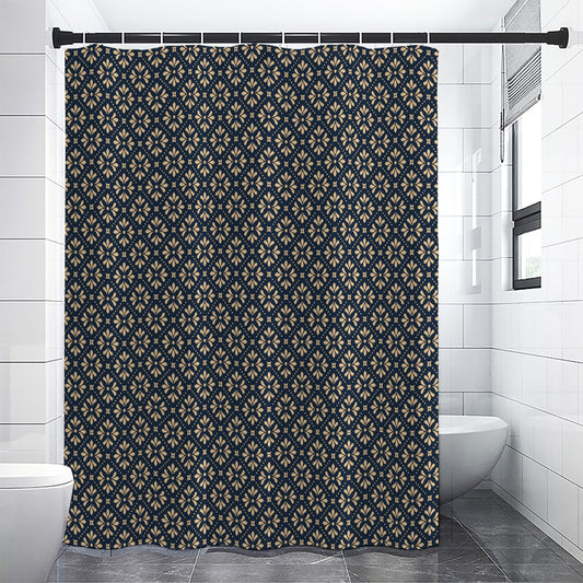 Geometric Floral Print Shower Curtain