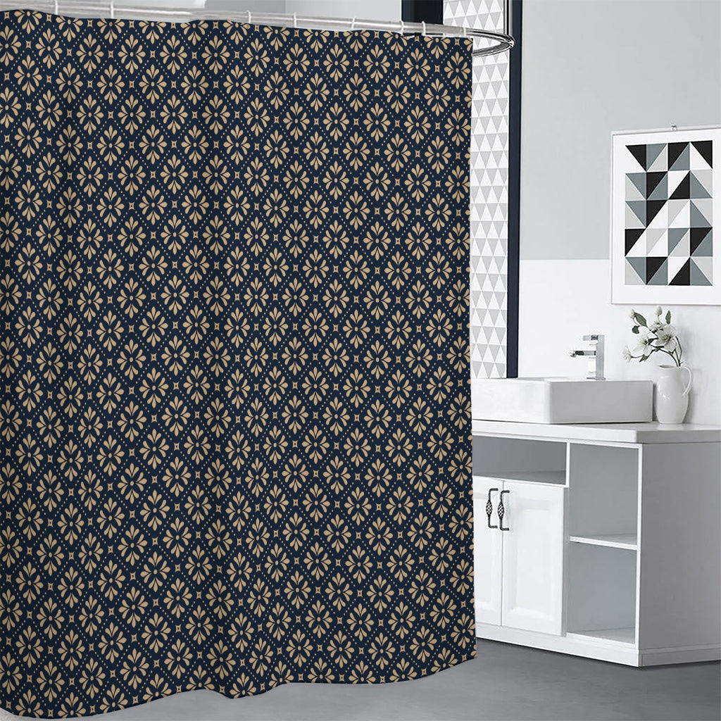 Geometric Floral Print Shower Curtain