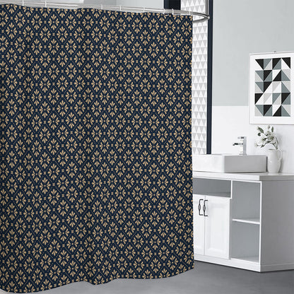 Geometric Floral Print Shower Curtain
