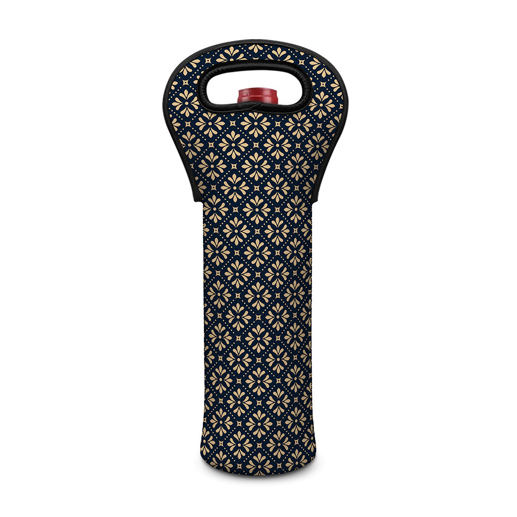 Geometric Floral Print Single Neoprene Wine Tote