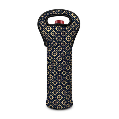 Geometric Floral Print Single Neoprene Wine Tote