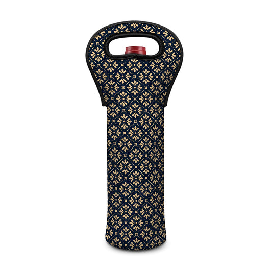 Geometric Floral Print Single Neoprene Wine Tote