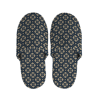 Geometric Floral Print Slippers