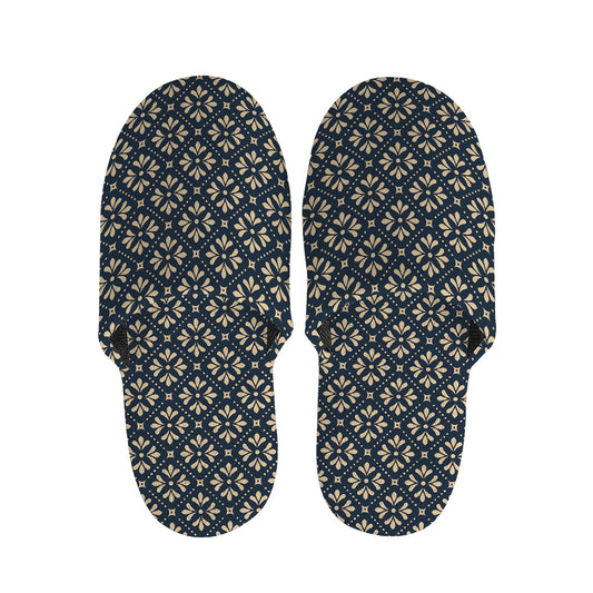Geometric Floral Print Slippers