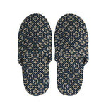 Geometric Floral Print Slippers