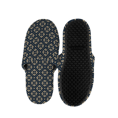 Geometric Floral Print Slippers