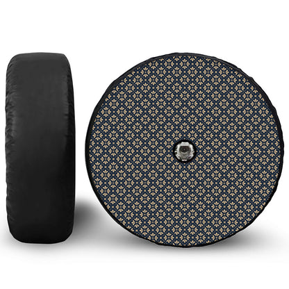 Geometric Floral Print Tire Cover With Camera Hole