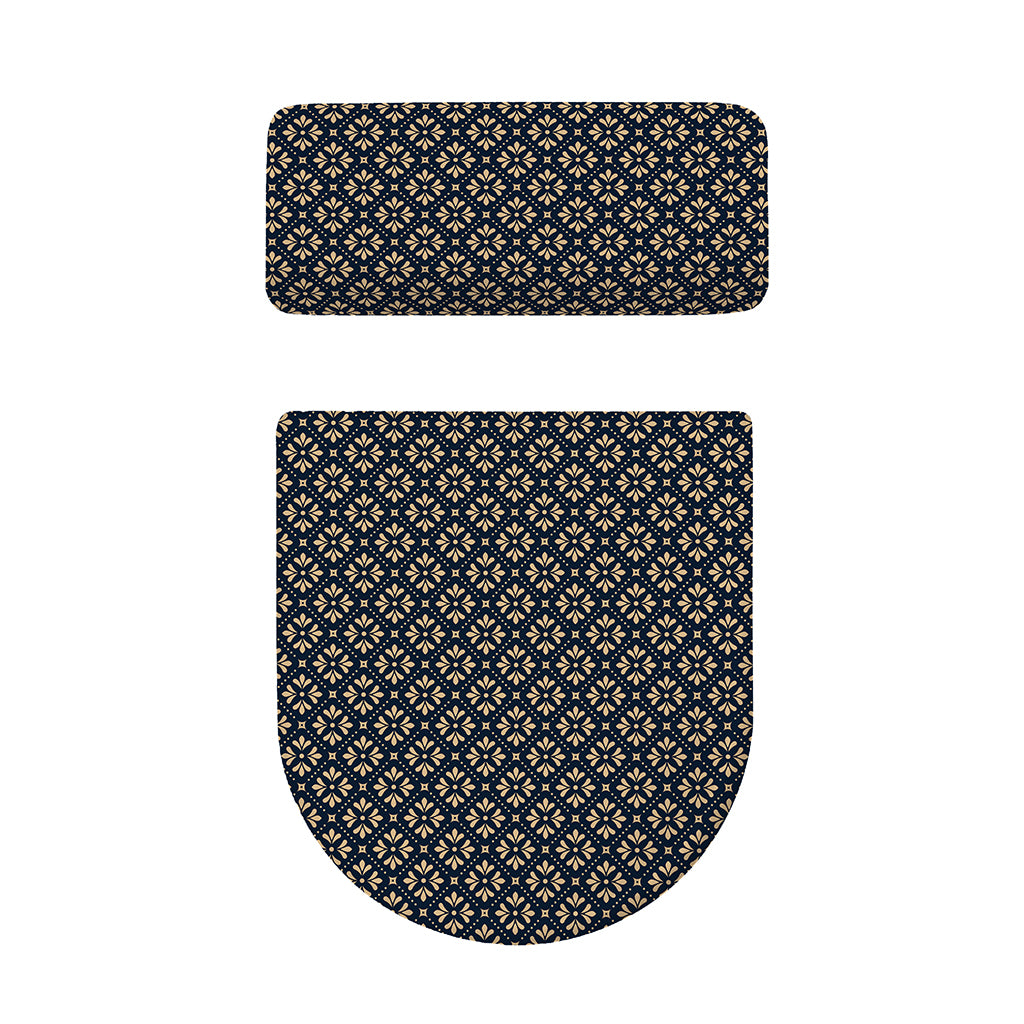 Geometric Floral Print Toilet Lid And Tank Cover Set
