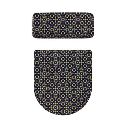 Geometric Floral Print Toilet Lid And Tank Cover Set