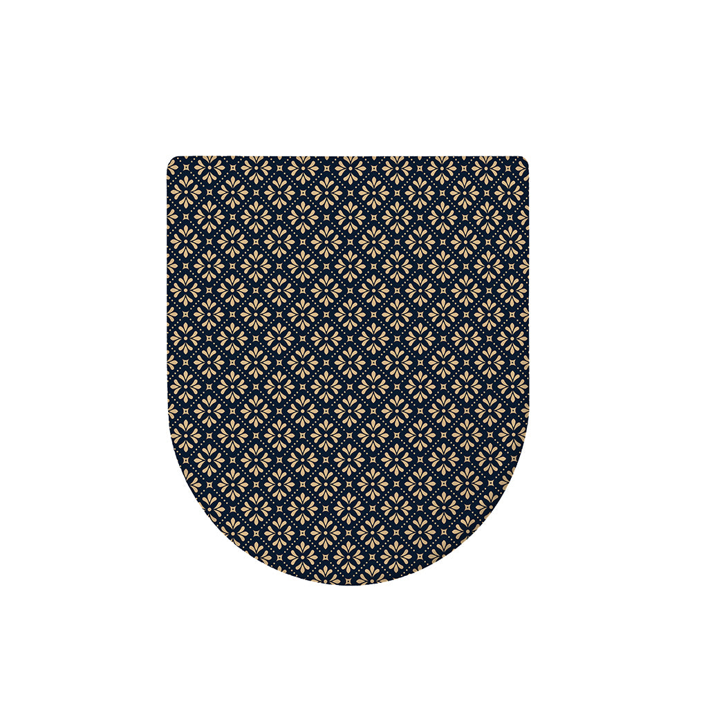Geometric Floral Print Toilet Lid Cover