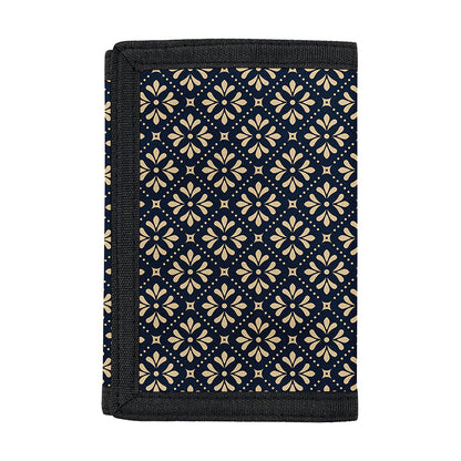 Geometric Floral Print Trifold Wallet