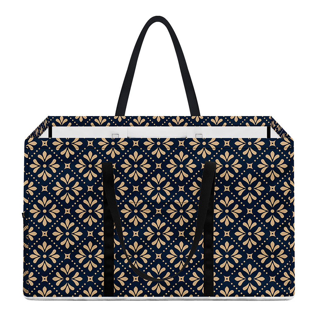 Geometric Floral Print Utility Tote Bag