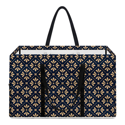 Geometric Floral Print Utility Tote Bag