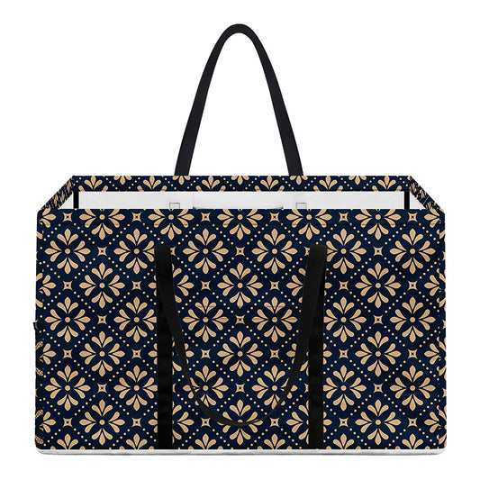 Geometric Floral Print Utility Tote Bag