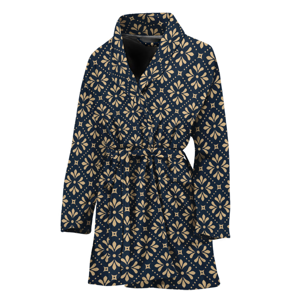 Geometric Floral Print Women's Bathrobe