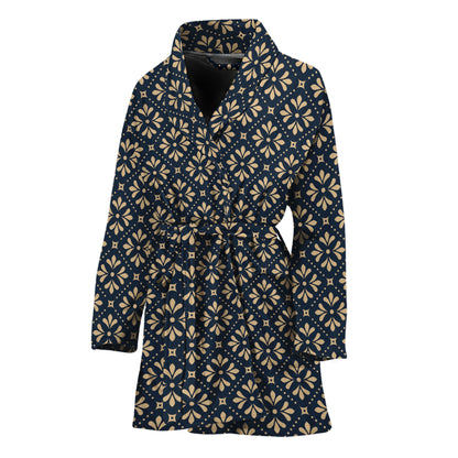 Geometric Floral Print Women's Bathrobe