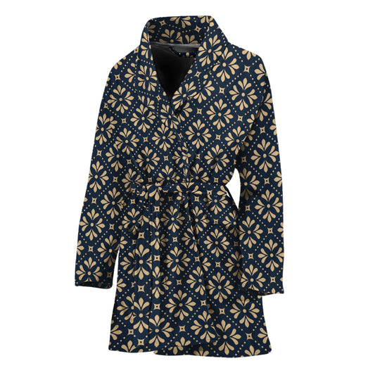 Geometric Floral Print Women's Bathrobe