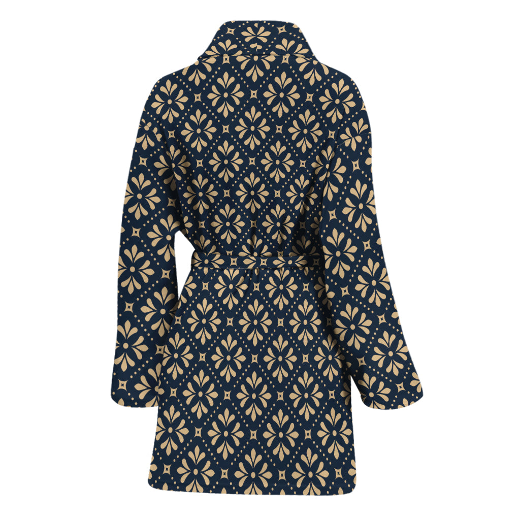 Geometric Floral Print Women's Bathrobe
