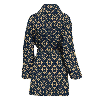 Geometric Floral Print Women's Bathrobe