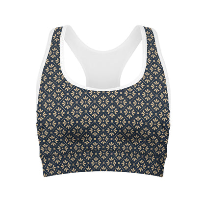 Geometric Floral Print Women's Sports Bra