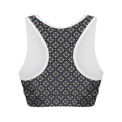 Geometric Floral Print Women's Sports Bra
