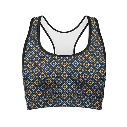 Geometric Floral Print Women's Sports Bra