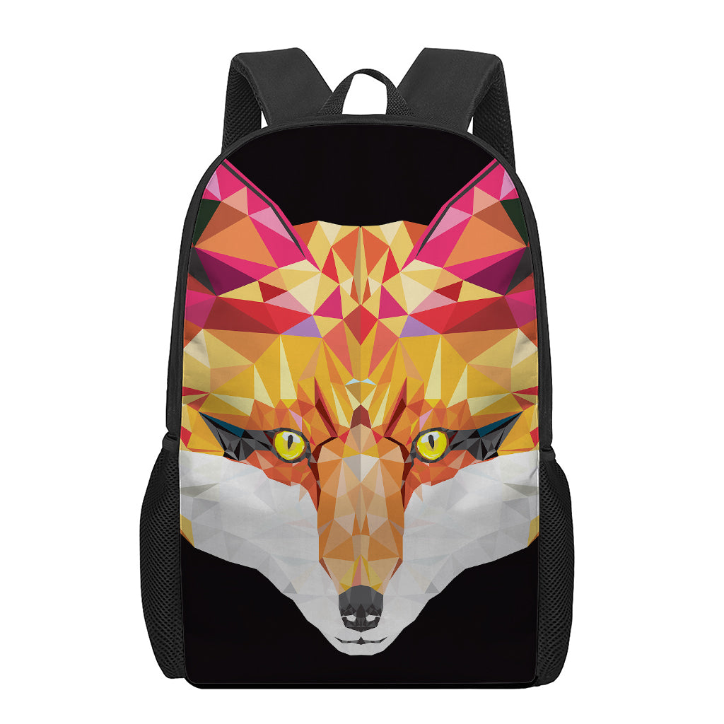 Geometric Fox Print 17 Inch Backpack