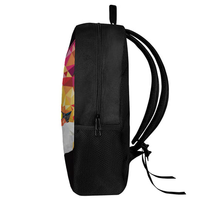 Geometric Fox Print 17 Inch Backpack
