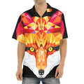Geometric Fox Print Aloha Shirt