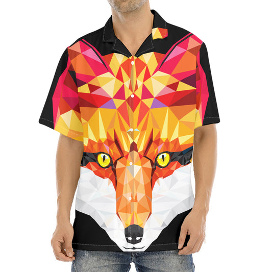 Geometric Fox Print Aloha Shirt
