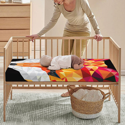 Geometric Fox Print Baby Crib Sheet